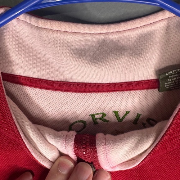 Orvis Men's ‎ Sweater Medium Adult Red Pullover Quarter Zip Stretch Casual XXL - Picture 5 of 7